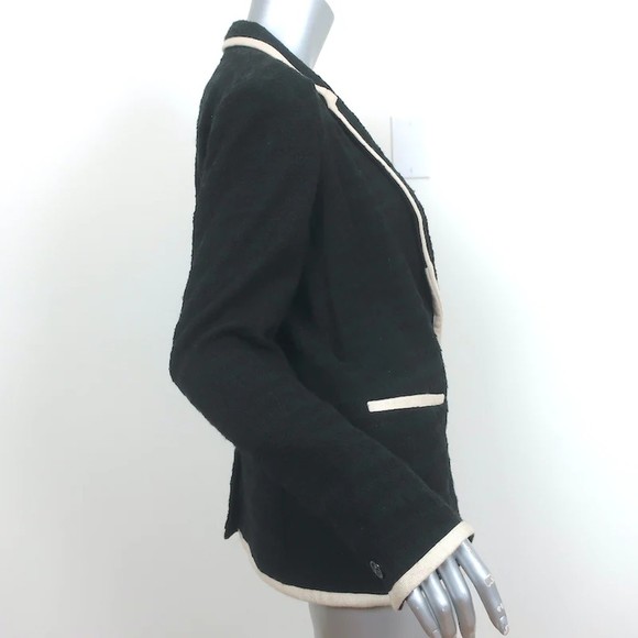 Isabel Marant Etoile Tweed Blazer Fania Black Cotton-Blend Size 42 - Picture 3 of 8